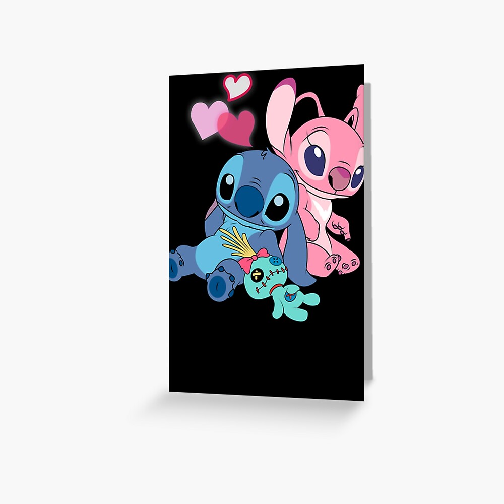 Stitch And Lilo Stitch Angel Love Greeting Card For Sale By Mazyuykunk Redbubble