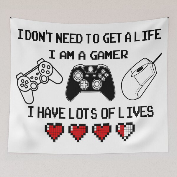 Item preview, Gamer T shirt. I don't need to get a life, I am a gamer, I have lots of lives designed and sold by Image NDesign.