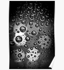 Macro Water Droplets BW Poster