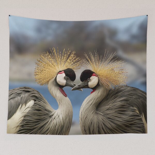 Item preview, African Grey Crowned Cranes, Golden Crested Crane Couple designed and sold by Orianah.