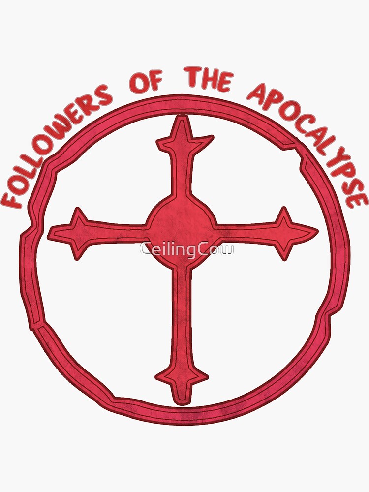 Imagen 3 de 3, Pegatina con la obra Seguidores del Apocalipsis, diseñada y vendida por CeilingCow.
