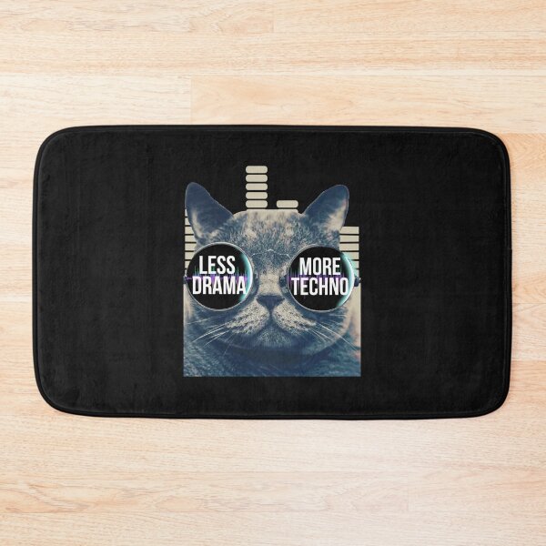 Item preview, Less Drama More Techno  Techno Beats Sunglasses Cat  969 designed and sold by anitapay0ca.