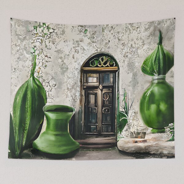 Item preview, Green Victorian door abstract designed and sold by fizzribbit.