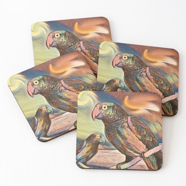Item preview, Colorful Parrots sitting on a Branch. designed and sold by CraftyAnimal.