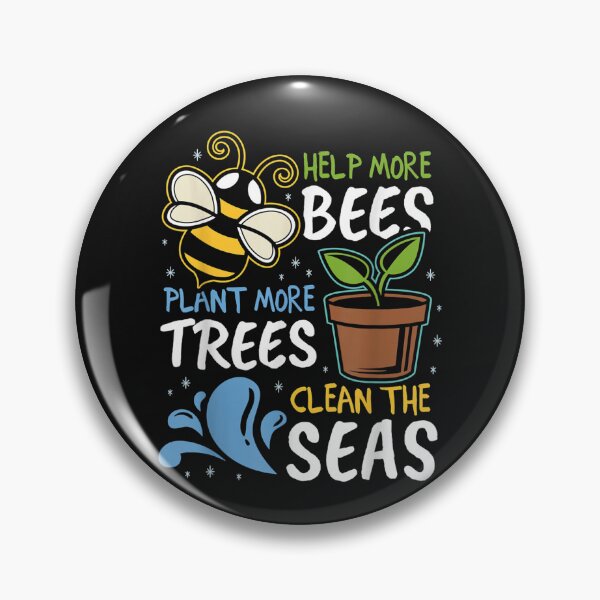 Item preview, Help More Bees Plant More Trees Clean Seas Earth Day designed and sold by Makebashington.