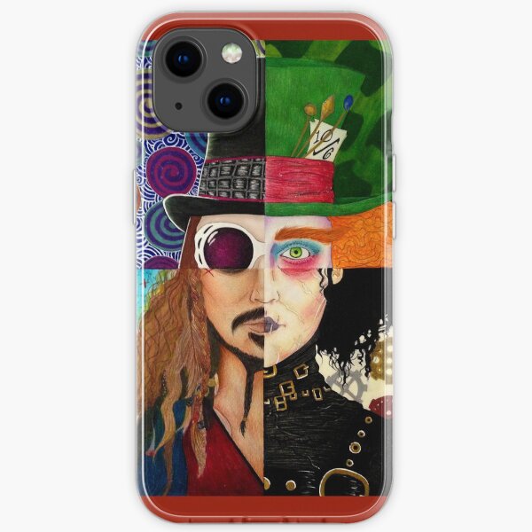 Collage de personnages de Johnny Depp Coque souple iPhone