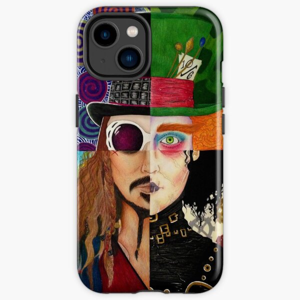 Collage de personnages de Johnny Depp Coque antichoc iPhone