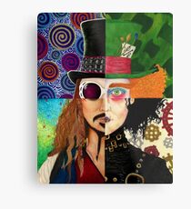 Johnny Depp Character Collage Metal Print