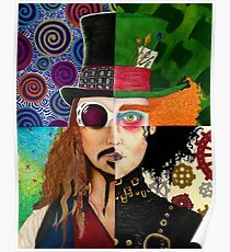 Johnny Depp Character Collage Poster