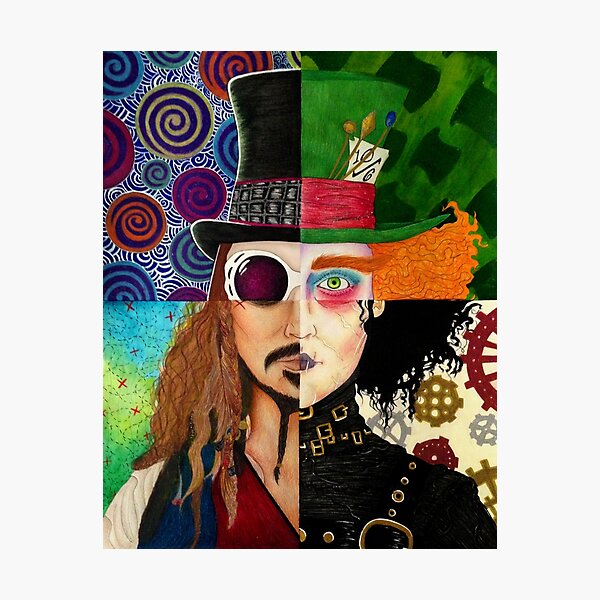 Johnny Depp Character Collage Photographic Print
