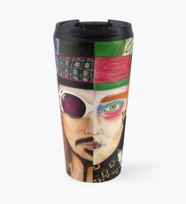 Johnny Depp Zeichen-Collage Thermobecher