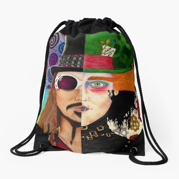 Johnny Depp Character Collage Drawstring Bag