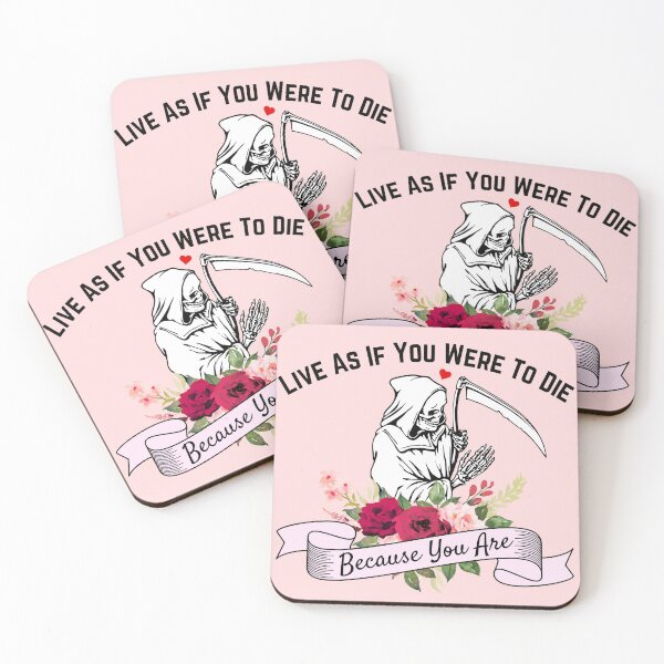 Item preview, Live as if you were to die, because you are White Pink designed and sold by AlamoAndCo.