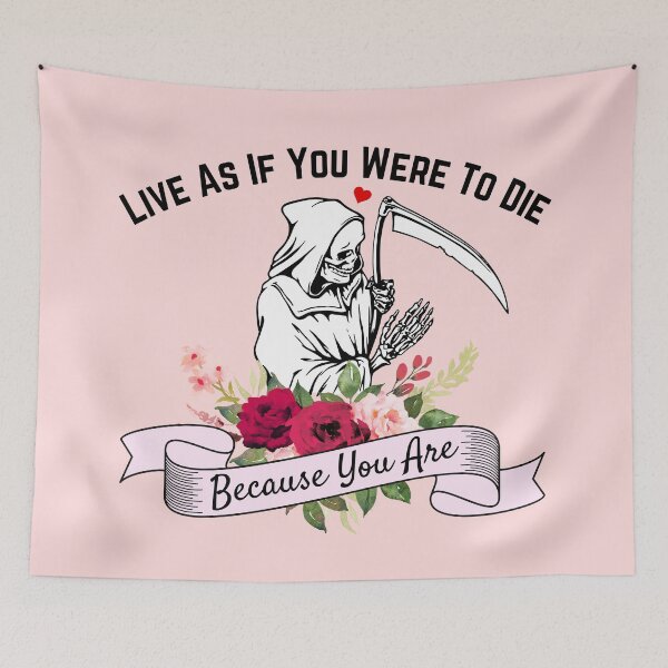 Item preview, Live as if you were to die, because you are White Pink designed and sold by AlamoAndCo.