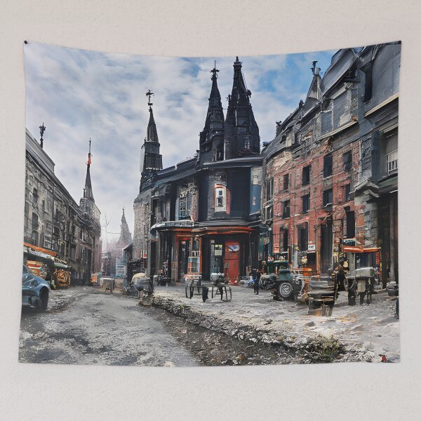Item preview, Cobblestone Victorian street designed and sold by fizzribbit.