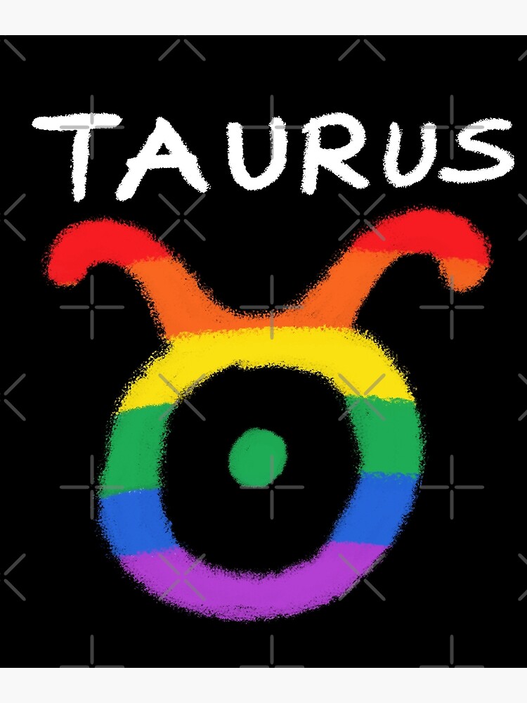 Taurus Zodiac Sign Gay Lesbian Lgbt Pride Rainbow Flag Poster For Sale By Aronia Redbubble 