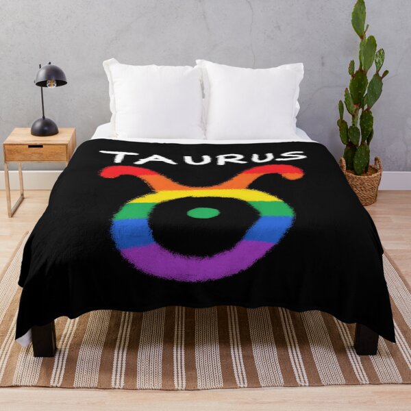 Item preview, Taurus Zodiac Sign Gay Lesbian LGBT Pride Rainbow Flag designed and sold by aronia.