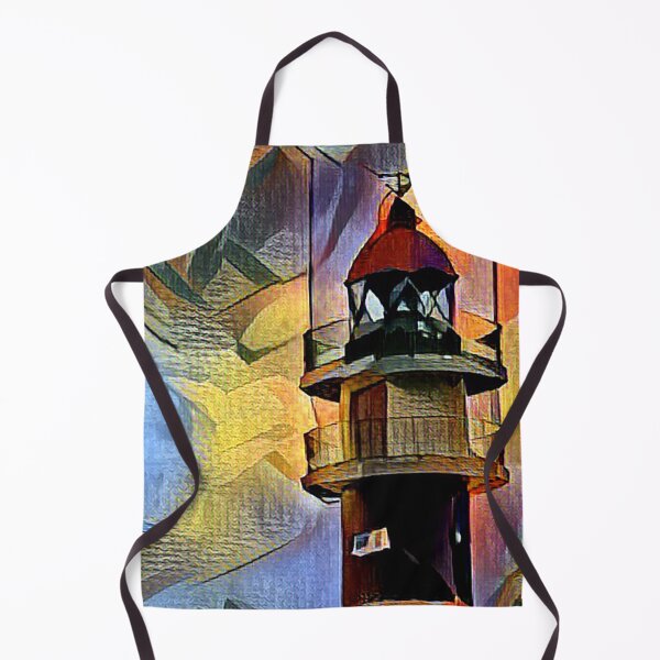 Item preview, A lighthouse in view of a cloudy sky - Modern artistic colorfulillustration design designed and sold by Habatour Creations Exclusive Digital Art Products.