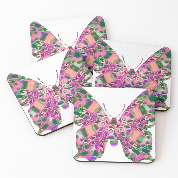 Item preview, Beautifully pink dominant multicolored psychedelic  butterfly cutou/  designed and sold by Laree  Jones.