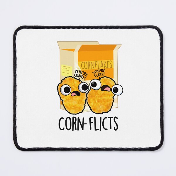 Item preview, Corn-flicts Cute Corn Flakes Pun designed and sold by punnybone.