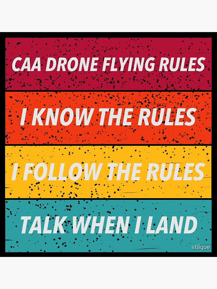 "DJI MINI 3 PRO CAA DRONE RULES TSHIRT VINTAGE DISTRESSED" Poster for
