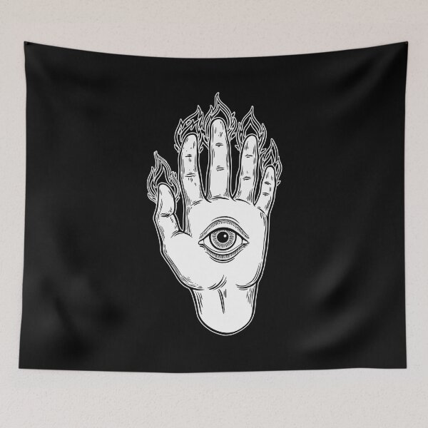 Item preview, Evil Eye Flaming Hand designed and sold by FreakamaGeek.