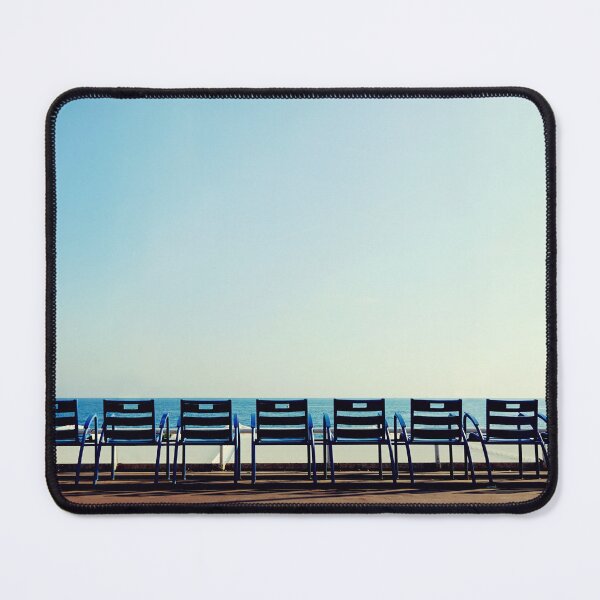 Item preview, Blue Chairs of Nice facing Mediterranean Sea designed and sold by CarolinaReina.