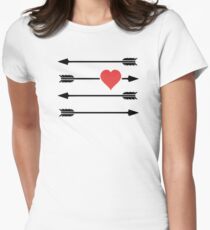Cupid's Arrow Valentine's Day Heart Women's Fitted T-Shirt