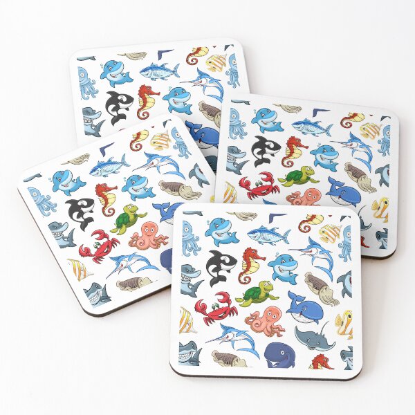 Item preview, Kawaii Cartoon Ocean Animals Underwater  designed and sold by anes18.