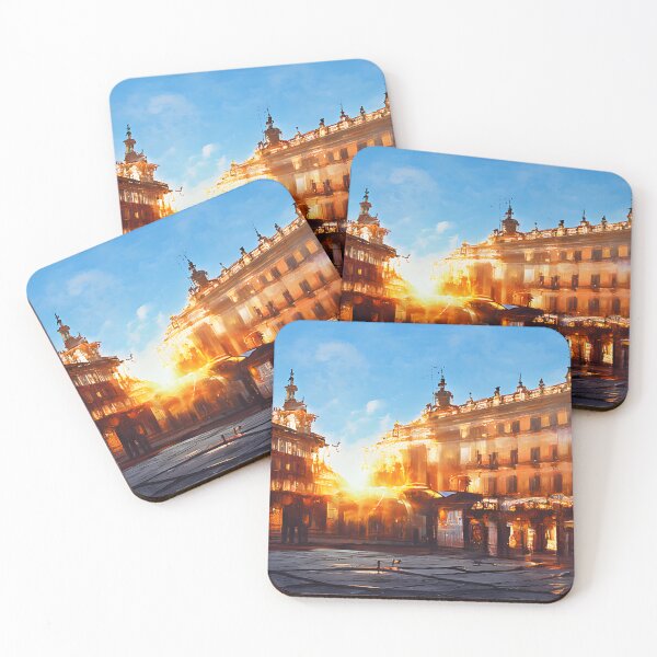 Item preview, Sunrise in the town square in Madrid, Spain designed and sold by fizzribbit.