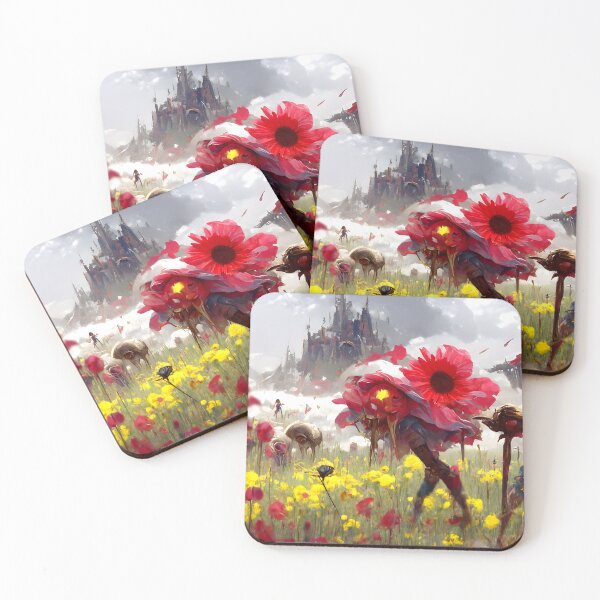Item preview, Dark flower field painting | AI generated art designed and sold by MichelangeloAI.