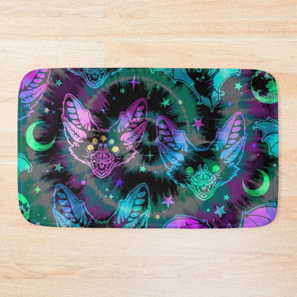 Item preview, purple swirl neon bats dark pattern designed and sold by Beeroclock.
