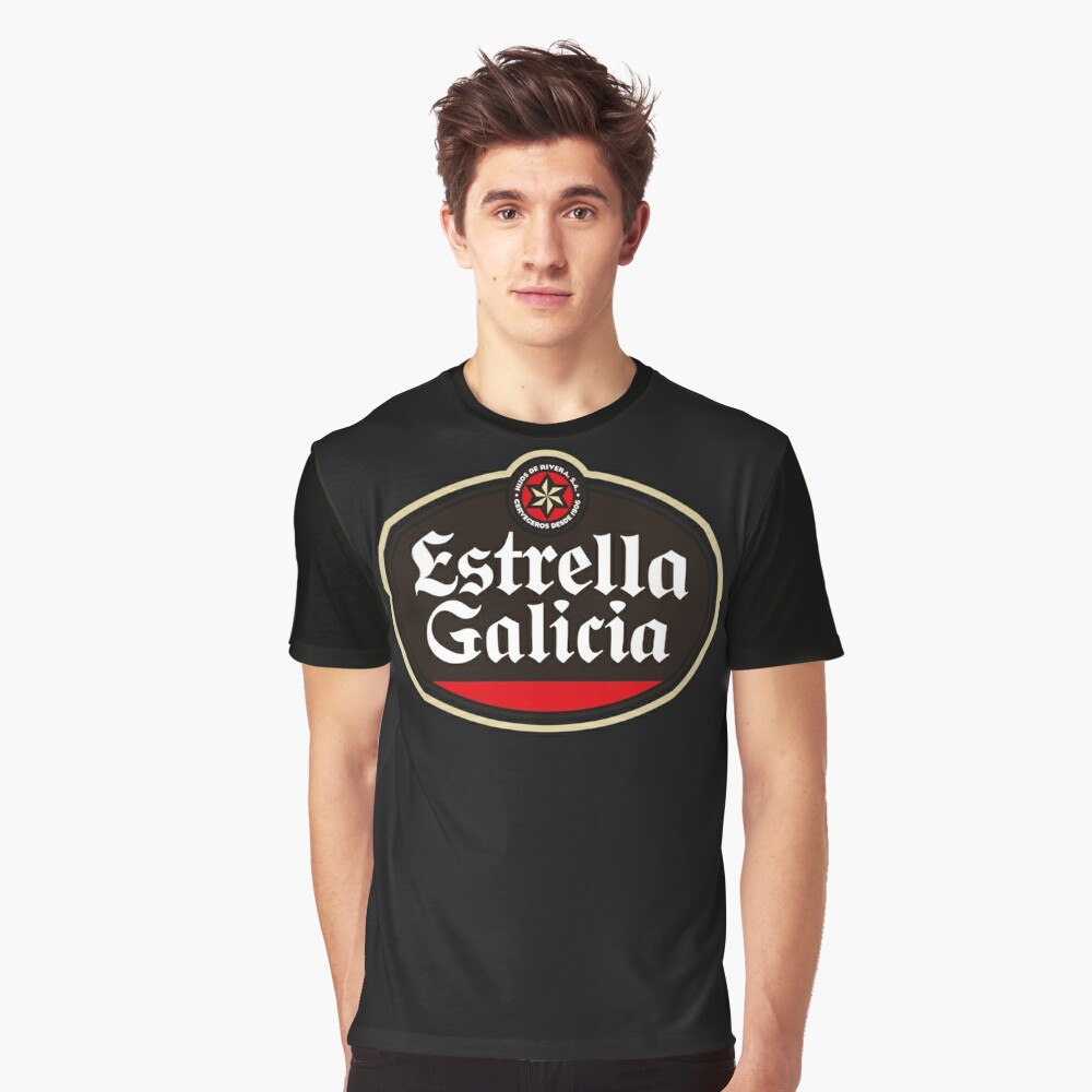 ESTRELLA GALICIA BEER T Shirt Premium Lager Cerveceros Desde 1906