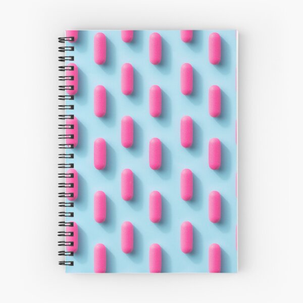 Item preview, Pink Pill Pattern On A Blue Background designed and sold by URbeloved-art.