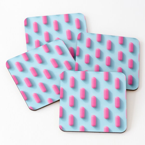 Item preview, Pink Pill Pattern On A Blue Background designed and sold by URbeloved-art.