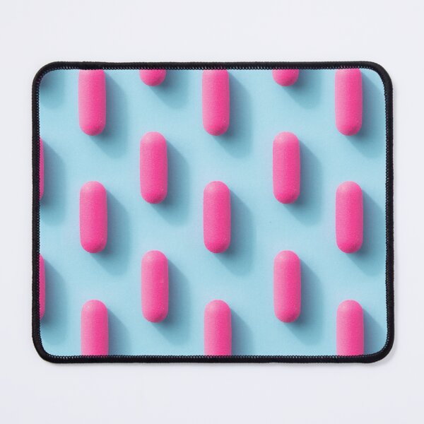 Item preview, Pink Pill Pattern On A Blue Background designed and sold by URbeloved-art.