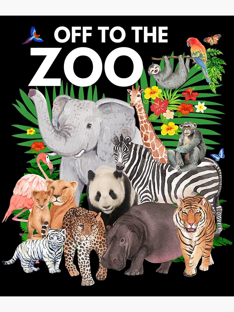 "Zoo Animals Safari Party A Day At The Zoo Safari Zoo Animal" Art Print