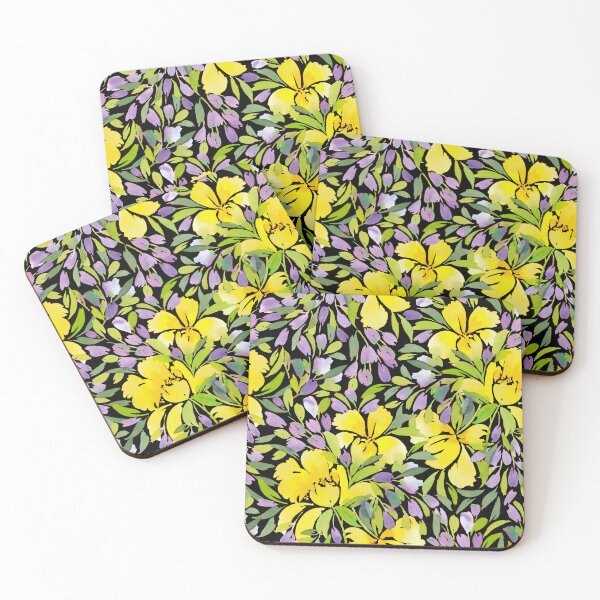 Item preview, Yellow and Violet II watercolor pattern designed and sold by THE COLOR ALCHEMY.