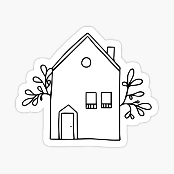 "Sticker House with Leaves" Sticker for Sale by NomaDesign Redbubble