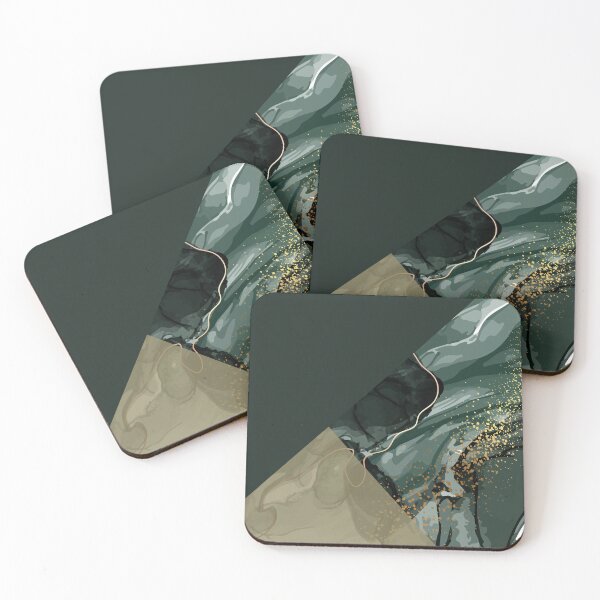 Item preview, dark green and gold luxury marble pattern designed and sold by Beeroclock.