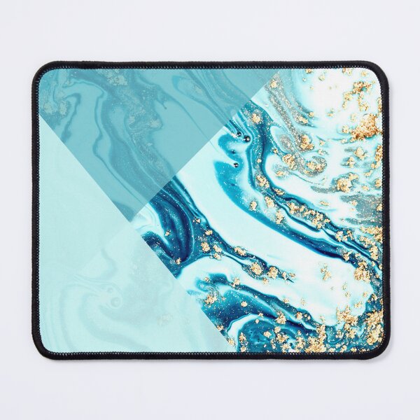 Item preview, light blue and gold luxury marble pattern designed and sold by Beeroclock.