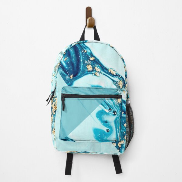 Item preview, light blue and gold luxury marble pattern designed and sold by Beeroclock.