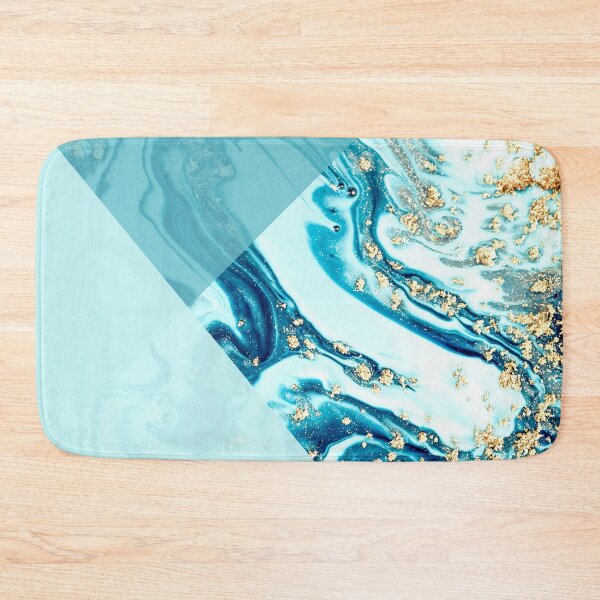 Item preview, light blue and gold luxury marble pattern designed and sold by Beeroclock.