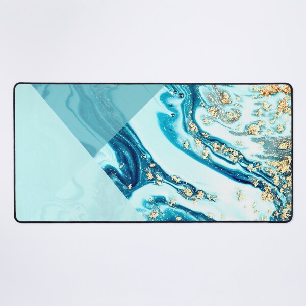 Item preview, light blue and gold luxury marble pattern designed and sold by Beeroclock.