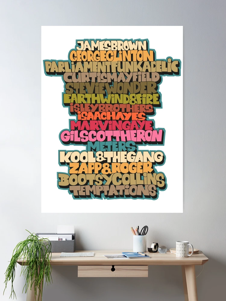 Funk Legends. Funky style typography. One nation under a groove