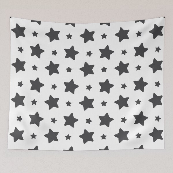 Item preview, Only White - Stars Big & Small designed and sold by LIENZO Graphics ⭐⭐⭐⭐.