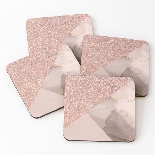 Item preview, rose gold glitter and brown luxury marble pattern designed and sold by Beeroclock.