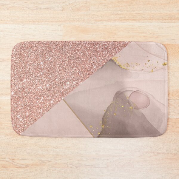 Item preview, rose gold glitter and brown luxury marble pattern designed and sold by Beeroclock.