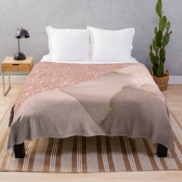 Item preview, rose gold glitter and brown luxury marble pattern designed and sold by Beeroclock.