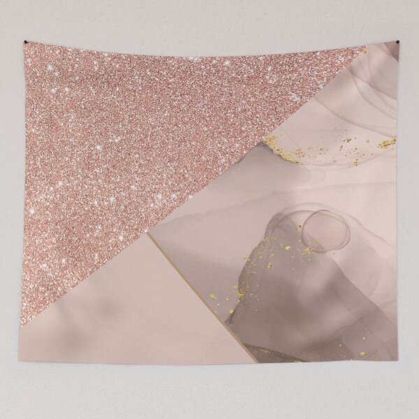 Item preview, rose gold glitter and brown luxury marble pattern designed and sold by Beeroclock.